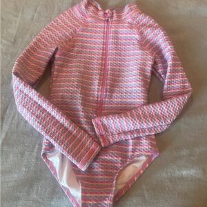 Colorful Striped Long Sleeve Swimsuit